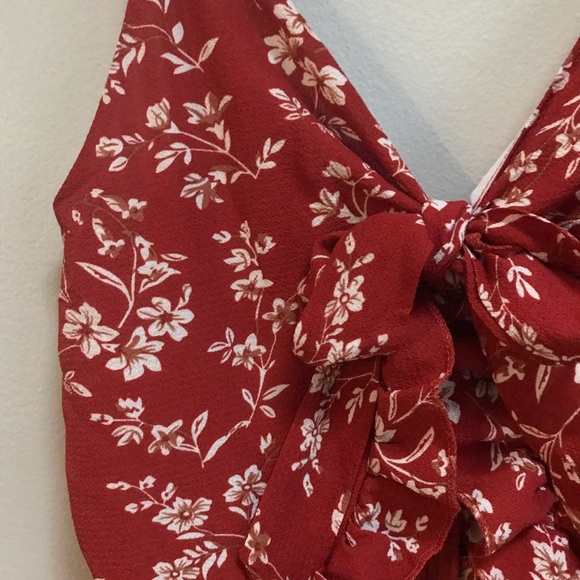 Adorable Floral Red Romper - Picture 4 of 7